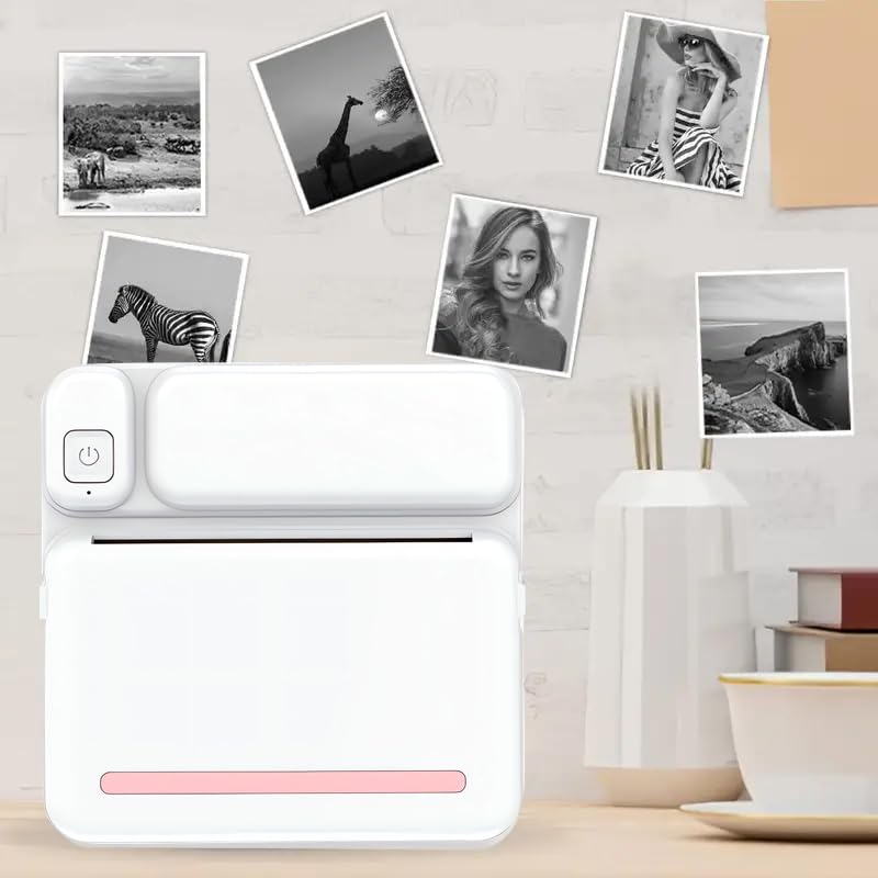Mini Sticker Printer - Bluetooth Thermal Label Printer for to-Do Lists, Journaling, Scrapbooking, and Study Notes - Inkless Portable Label Maker with 10 Rolls of Stickers Paper Included